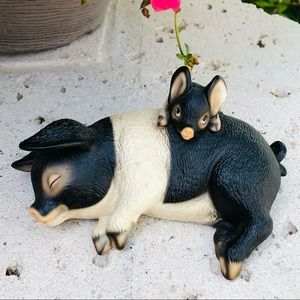 HARVEY KNOX Sleeping Pig w/ Baby HOUSE GLOBAL ART